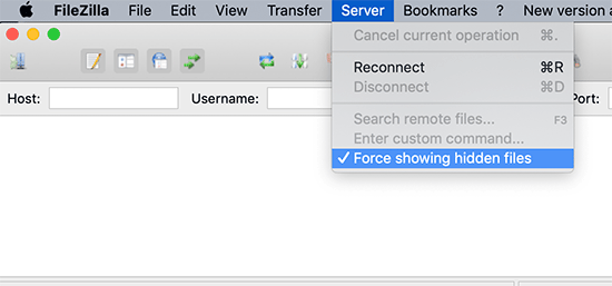 Showing hidden files in FTP Showing hidden files in FTP