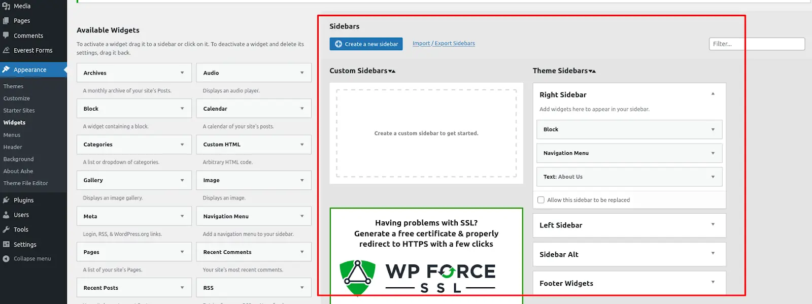 Imagen [7] - Cómo a?adir una barra lateral en WordPress - Photon Fluctuation Network | Servicio profesional de reparación de WordPress, en todo el mundo, respuesta rápida