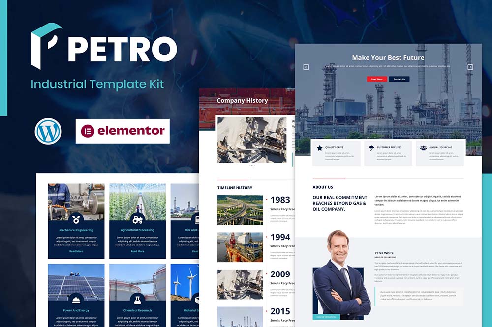 Petro - Industrial Elements elementor template suite - Photon Flux Network | Professional WordPress repair service, global reach, fast response