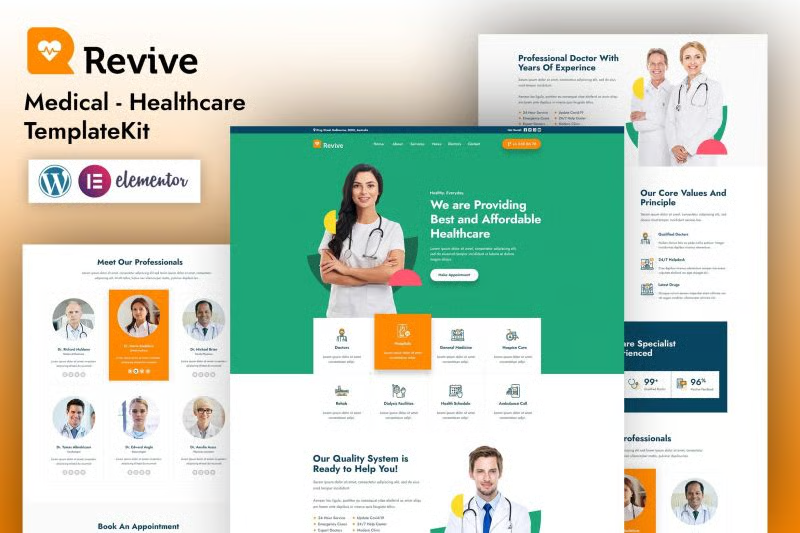 Revive - Medical Elementor Template Kit Introduction - Photon Fluctuation Network | Professional WordPress Repair Service, Global Reach, Fast Response