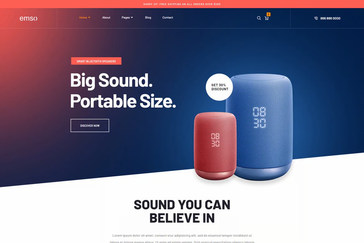 Imagen [1] - Emso Single Product WordPress Theme - ?la mejor opción para crear una tienda online profesional!