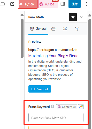 focus keyword