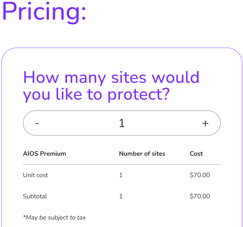 All In One WP Security & Firewall price
