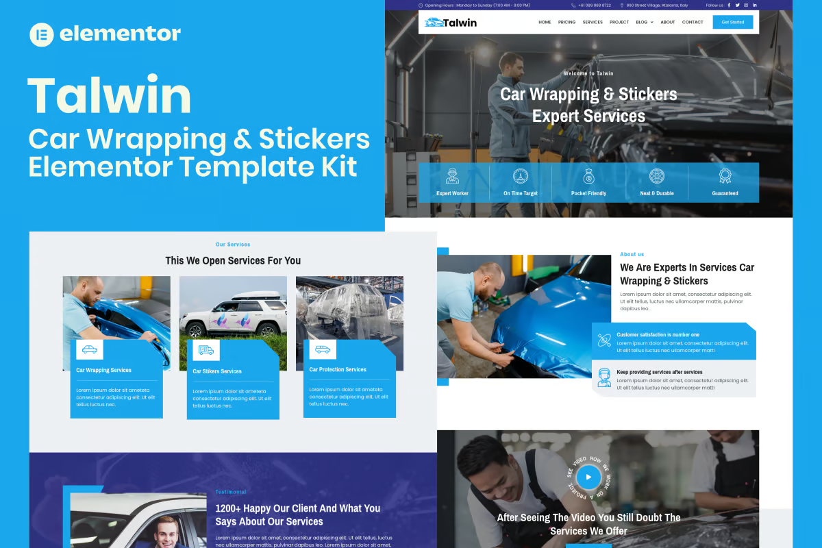 Talwin – 汽車貼膜與車貼 Elementor Pro 模板套件-光子波動網(wǎng) | 專業(yè)WordPress修復服務，全球范圍，快速響應