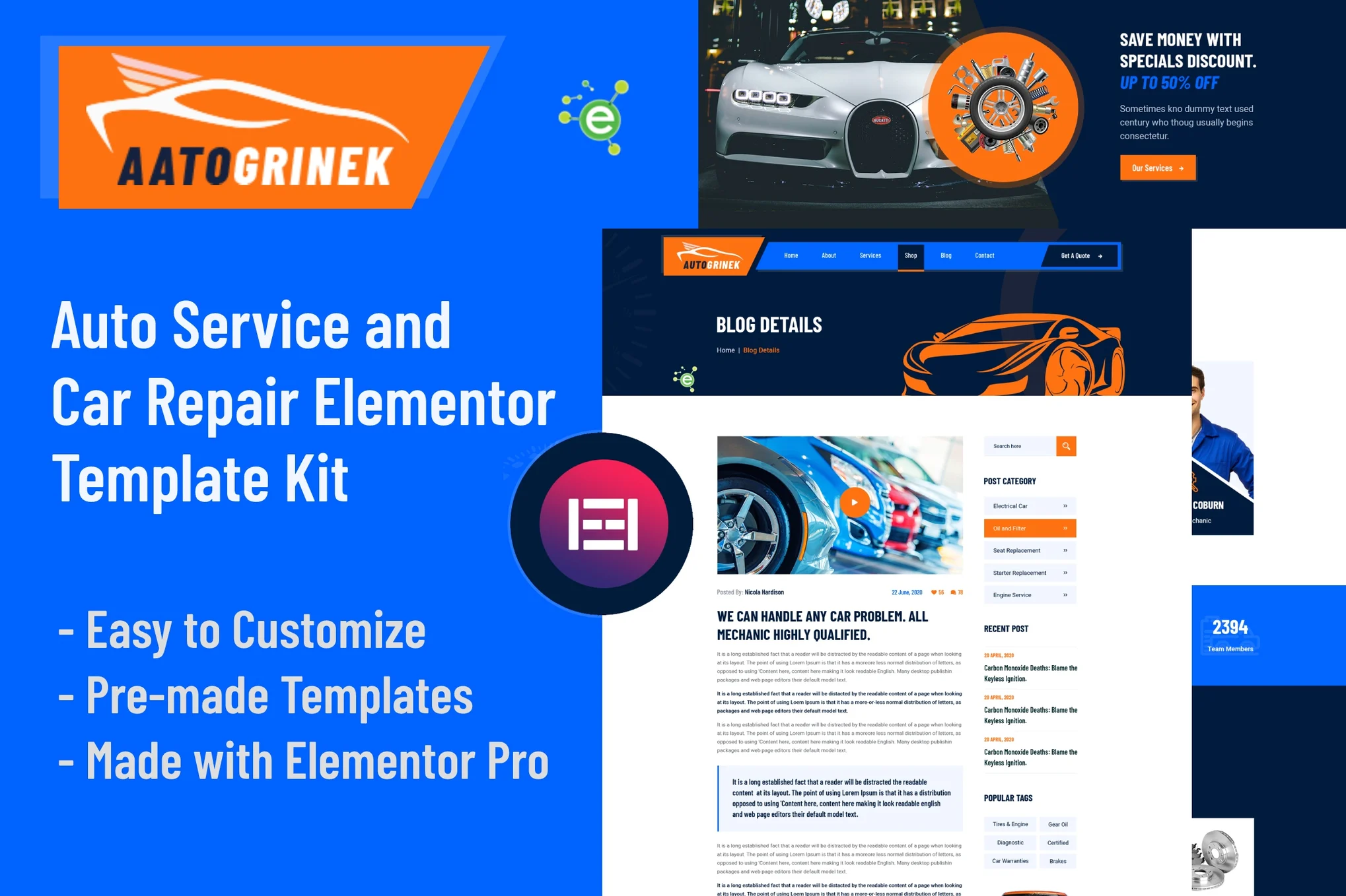 Aatogrinek - Automotive Service & Repair Elementor Template Kit - Photon Flux Network | Professional WordPress Repair Service, Global Reach, Fast Response