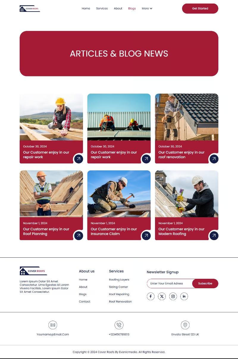 Imagen [3] - Coverroofs - Roofing Service Elementor Template Suite - Photon Flux Network | Servicio Profesional de Reparaciones WordPress, Alcance Global, Respuesta Rápida