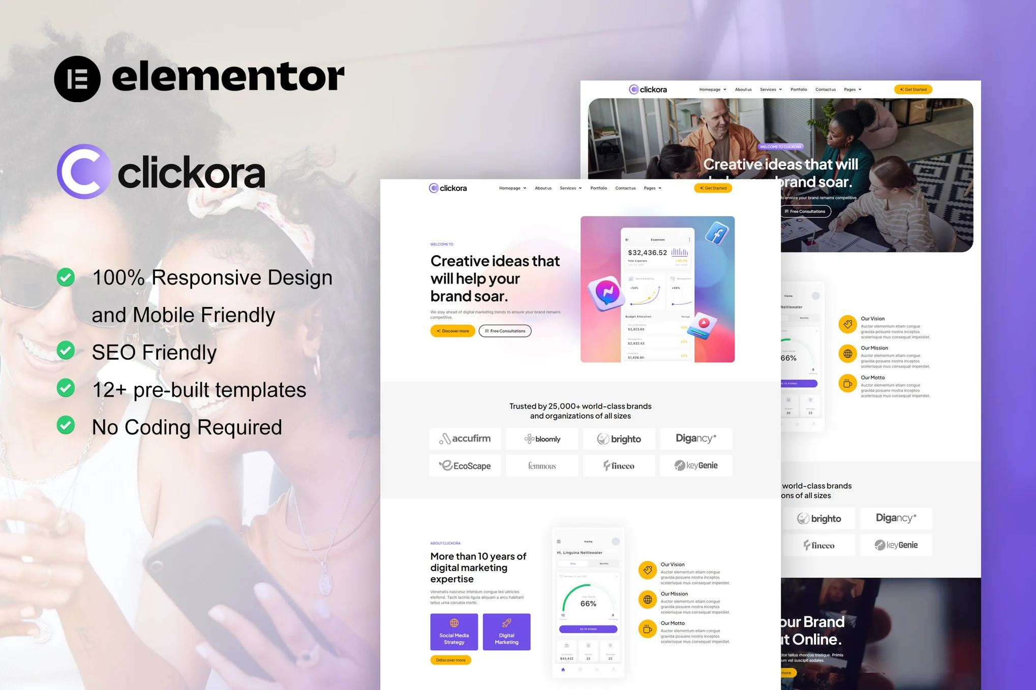 Clickora – 數(shù)字營(yíng)銷代理 Elementor 模板套件-光子波動(dòng)網(wǎng) | 專業(yè)WordPress修復(fù)服務(wù)，全球范圍，快速響應(yīng)