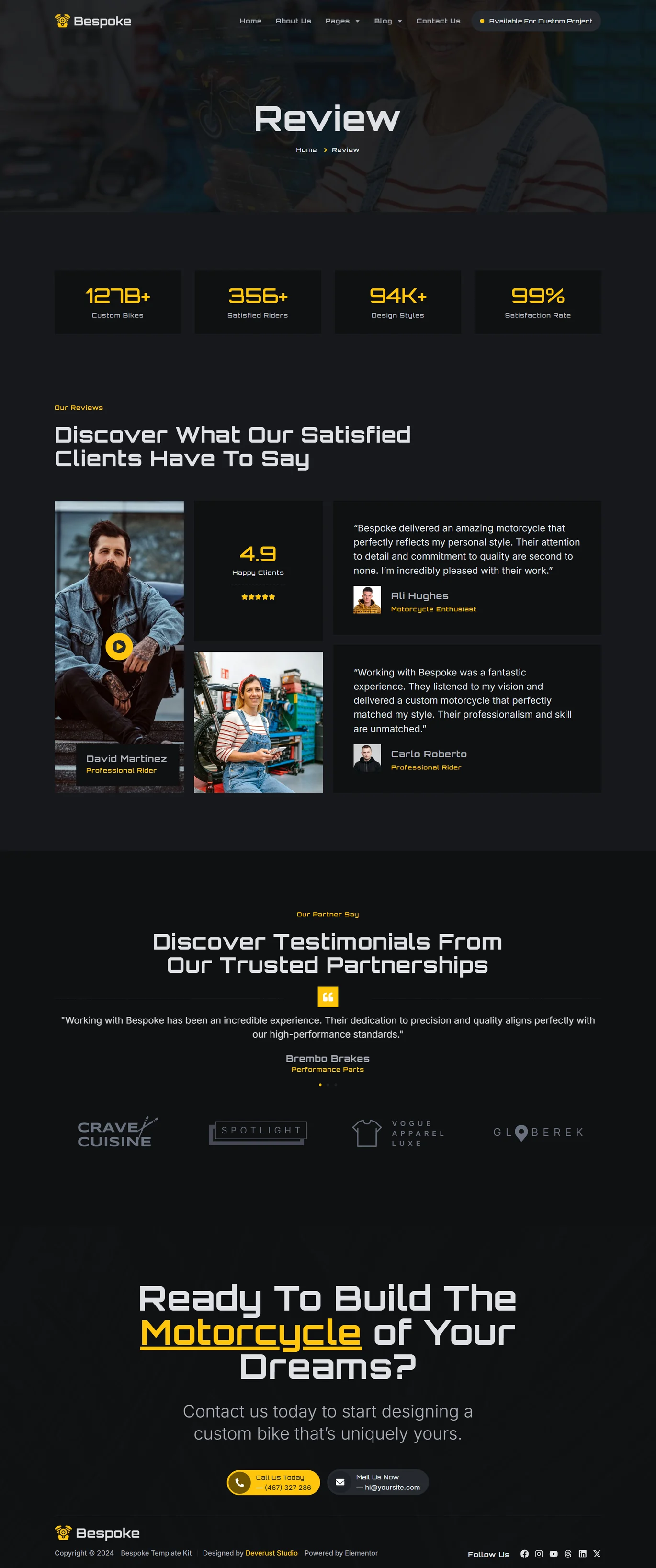 イメージ[3] - Bespoke - Custom Motorcycle Garage Elementor Pro Template Kit - photonwave.com｜プロのWordPress修理サービス、グローバルリーチ、迅速な対応