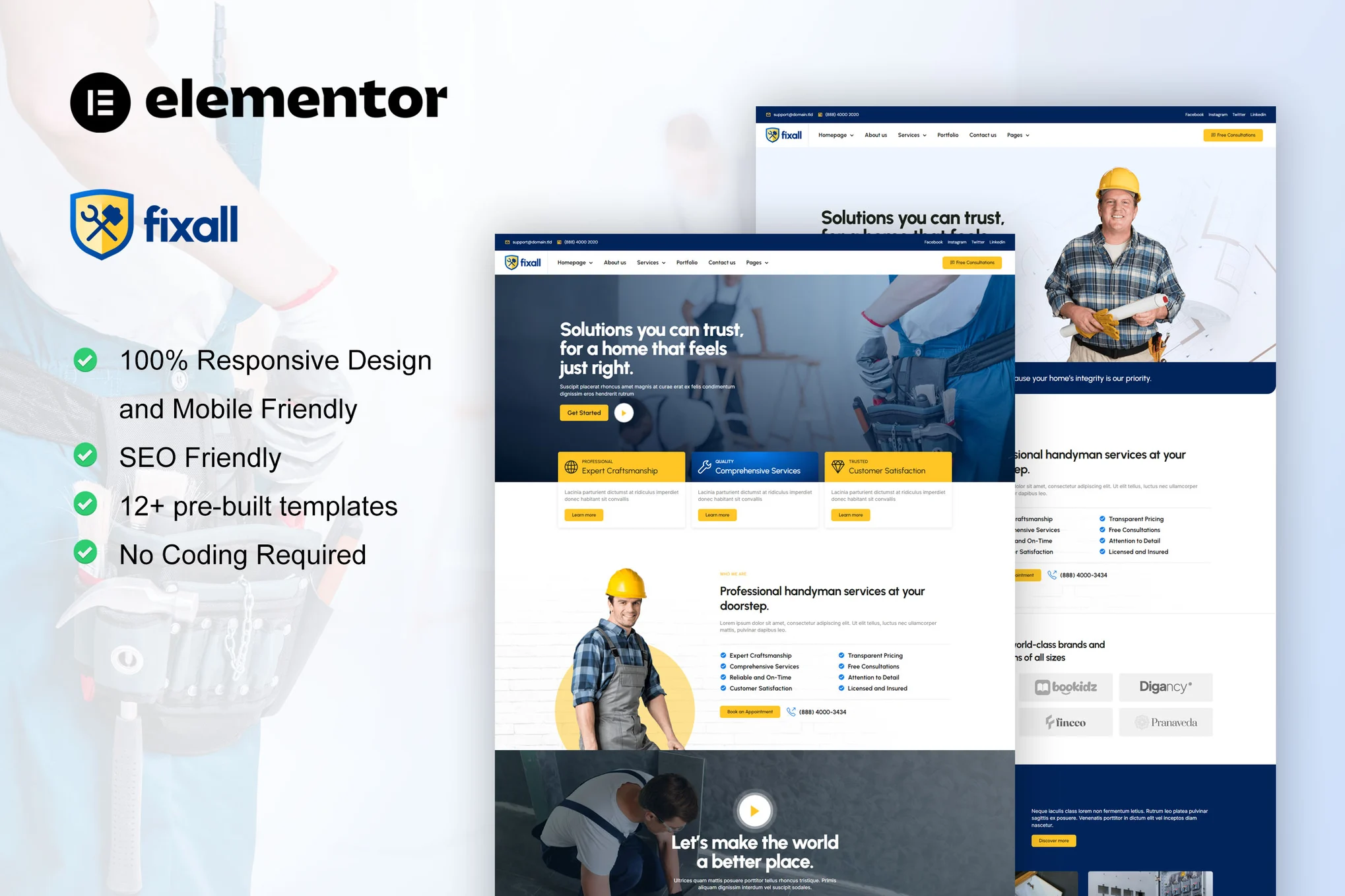FixAll - Repairer & Repair Service Elementor Pro Template Kit - Photon Flux | Professional WordPress Repair Service, Worldwide, Fast Response