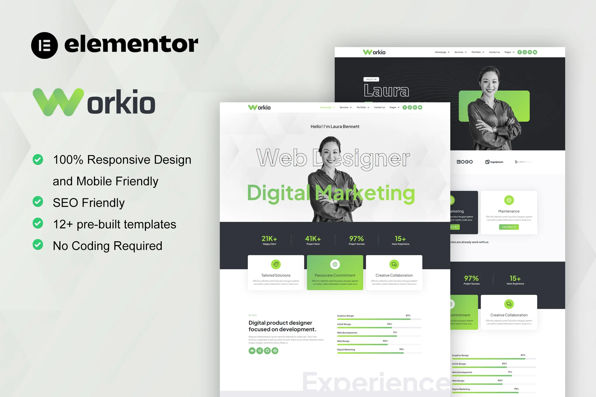 Workio - Digital Services & Creative Portfolio Elementor Template Suite - Photonflux.com | Servicio profesional de reparación de WordPress, alcance global, respuesta rápida