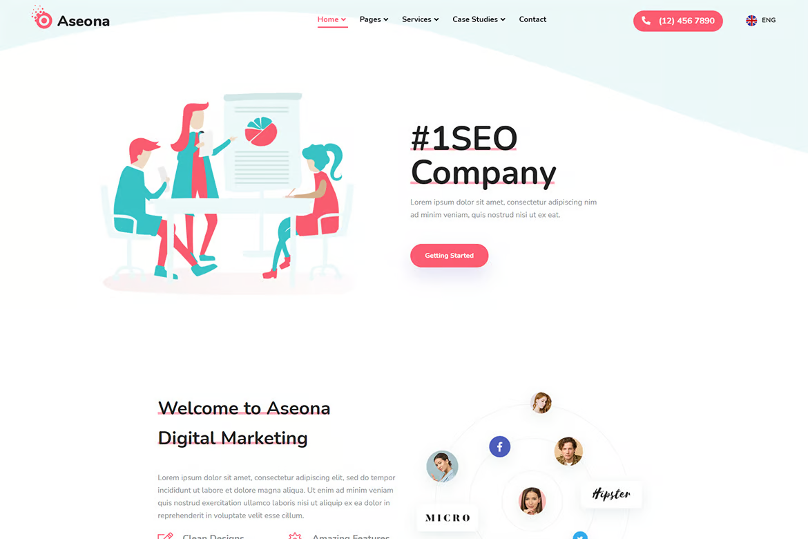 Aseona | SEO Marketing Digital Elementor Template Suite - Photon Fluctuation Network | Servicio profesional de reparación de WordPress, en todo el mundo, respuesta rápida