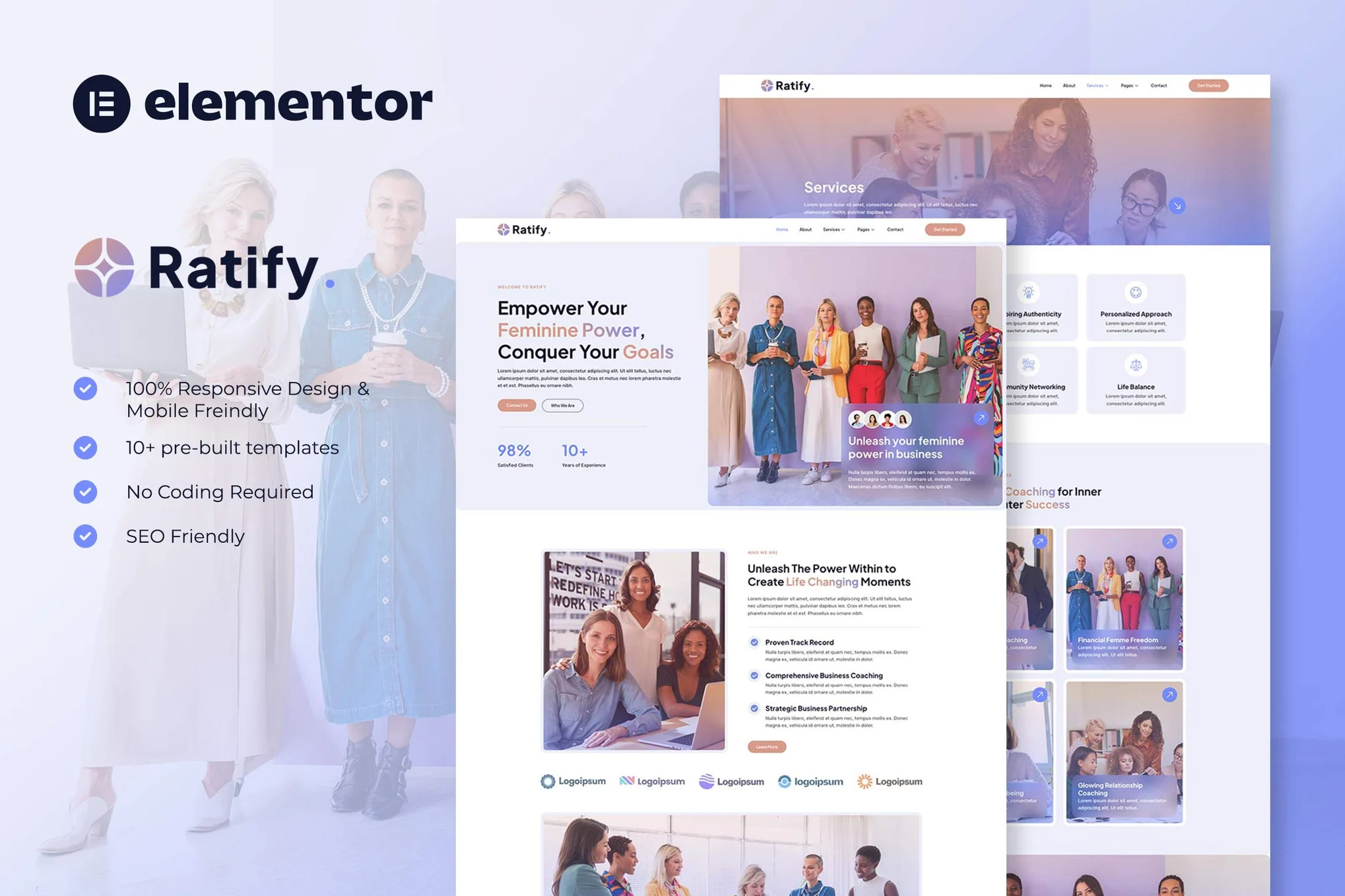Ratify - Women's Business Coaching Elementor Template Pack - Photonflux.com | Professional WordPress Repair Service, Global Reach, Fast Response