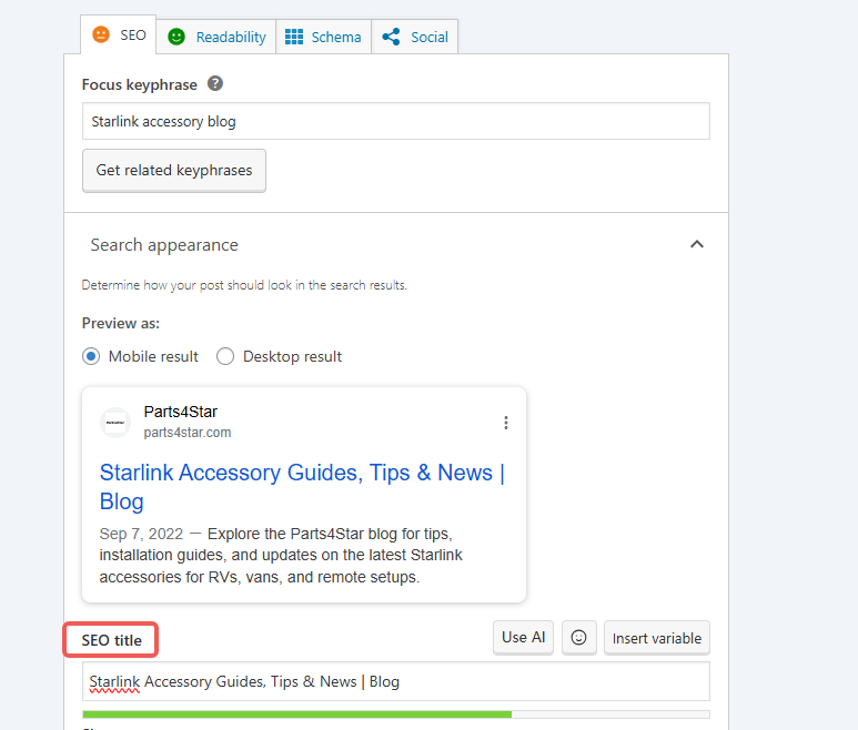 Image [5] - Guide pour ajouter des titres et descriptions personnalisés à chaque article avec Yoast SEO