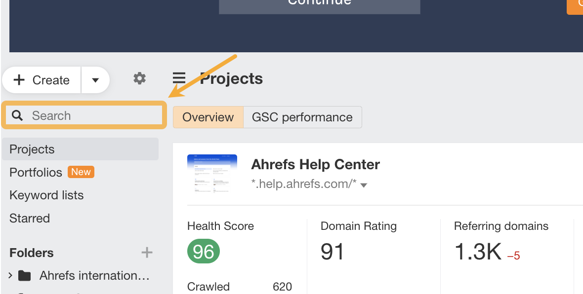 Image [5]-Guide de gestion efficace du tableau de bord Ahrefs : Conseils pour le tri des éléments, les collections et l'intégration des données du SGC